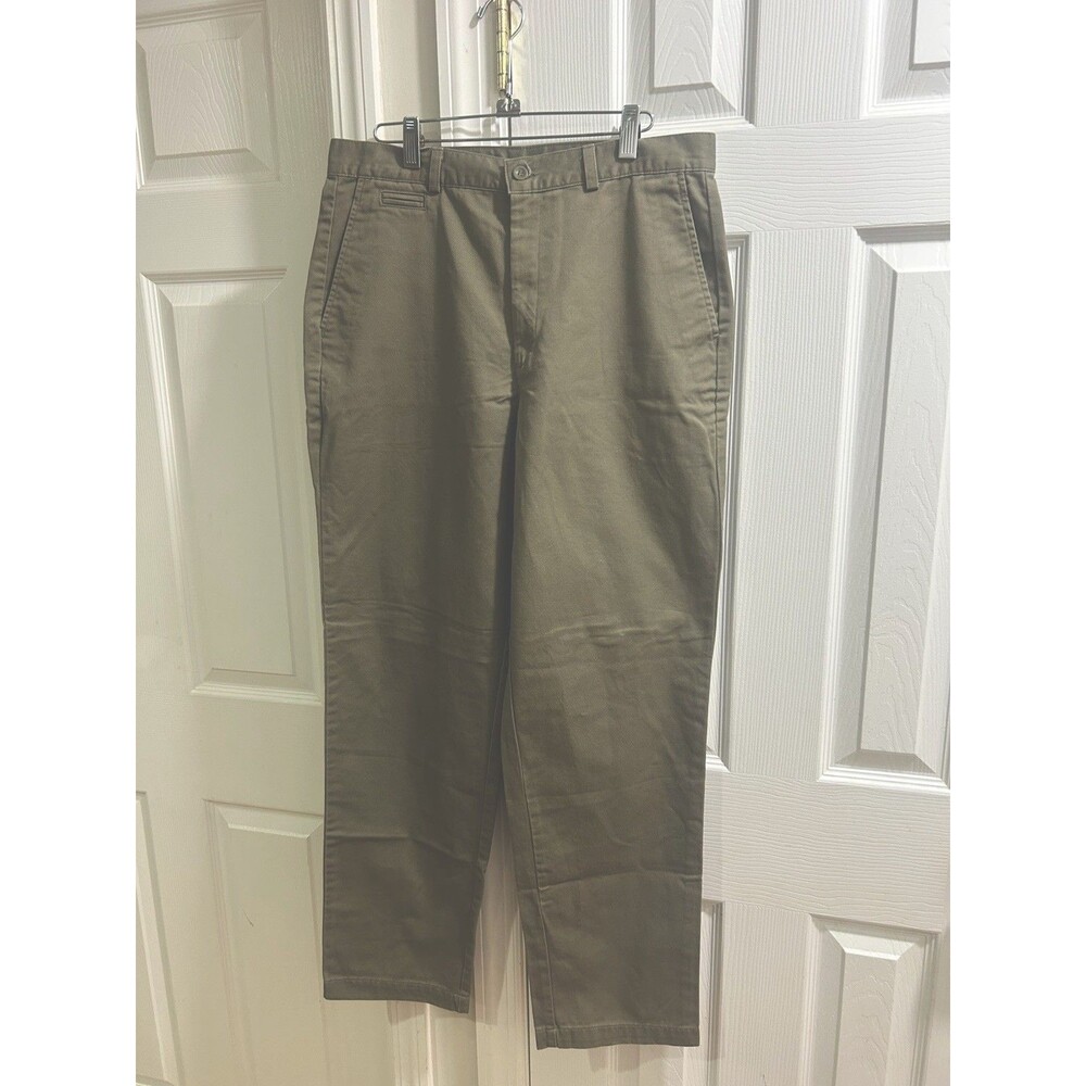 Dockers Men’s Classic Fit Chino Pants Olive Green Khaki Flat Front Size 32x30